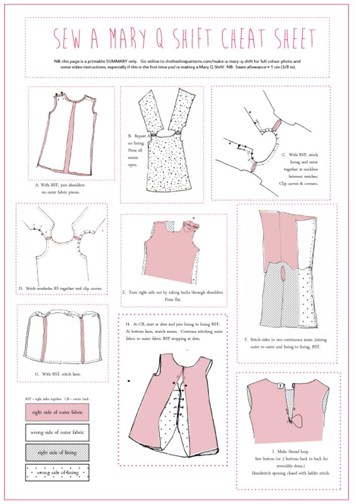 Mary Q Retro Shift Dress Sewing Pattern - Classic 1960s style downloadable pdf - Ladies multisized