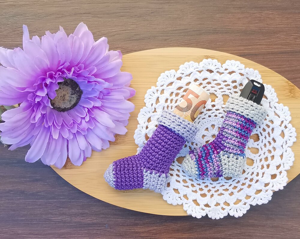 Mini Socke SPARSTRUMPF - Häkelanleitung