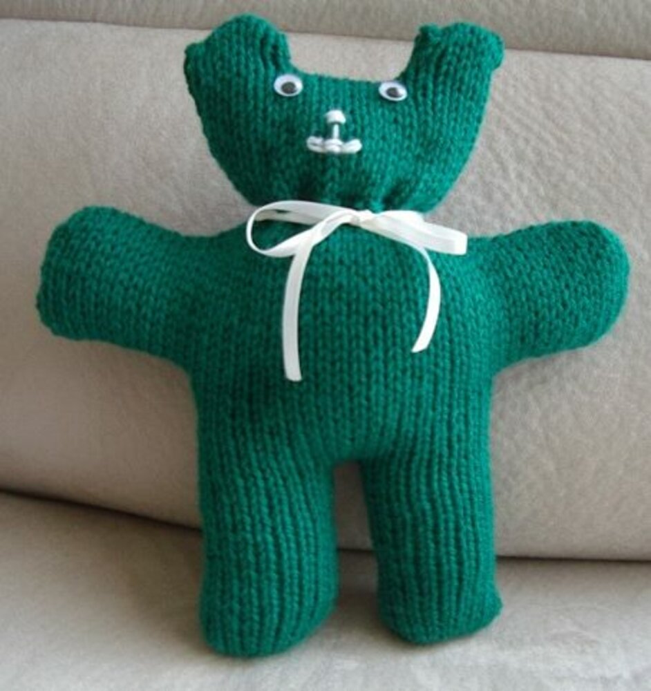 12ply easy knit Teddy Bear PDF knitting pattern Tommy