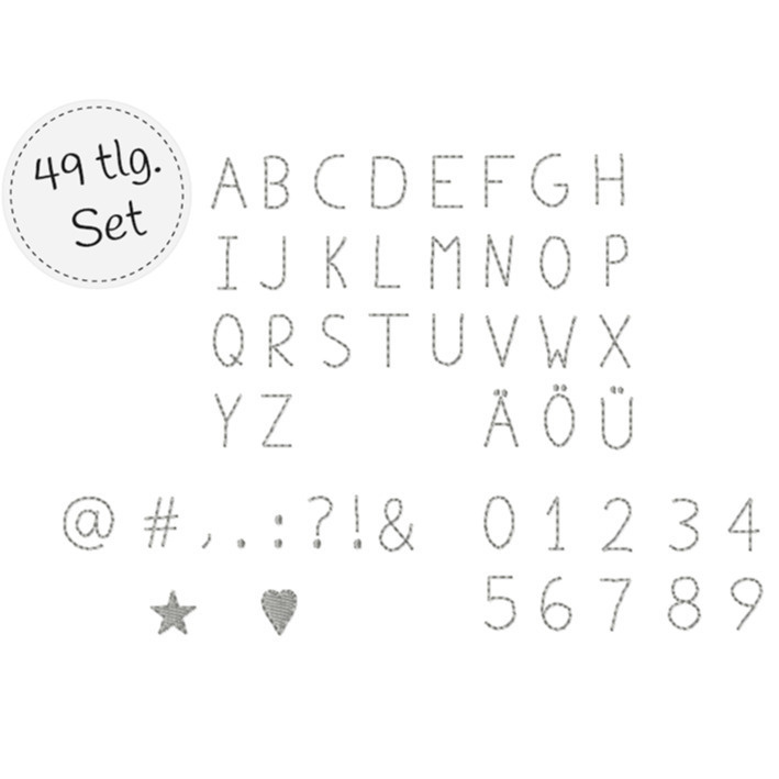 Mini ABC mit Zahlen und Sonderzeichen