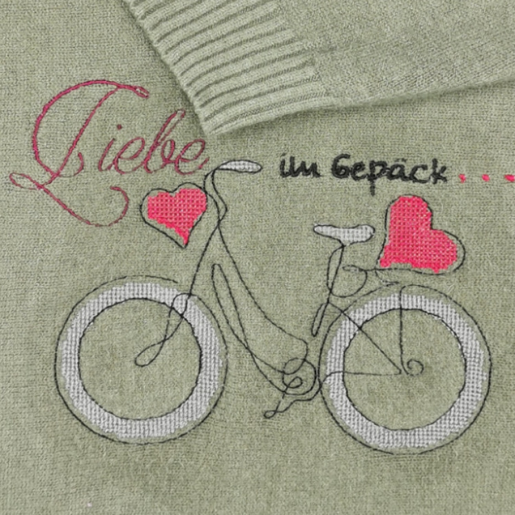 Stickdatei Liebe im Gepäck / Fahrrad mit Herzen