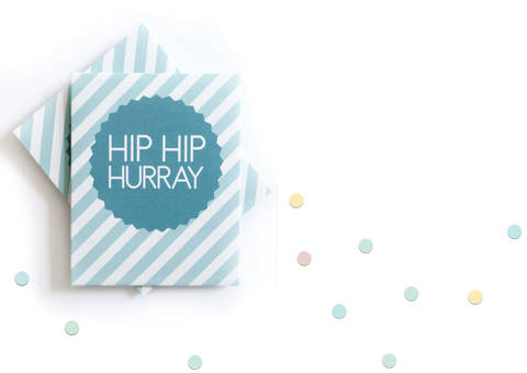 Konfettitütchen "Hip Hip Hurray" pdf zum Selberdrucken für Hochzeiten, Taufen und andere Feiern