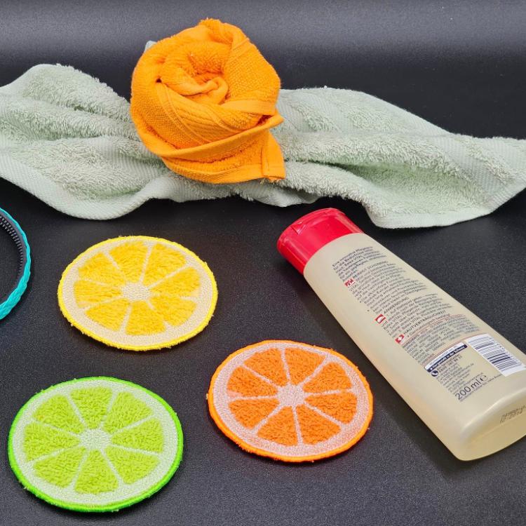 Stickdatei Abschminkpads / Make up Pads Zitrusfrüchte