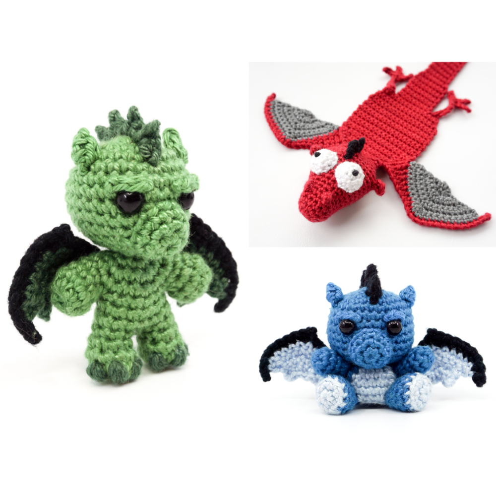 Drachen PDF Amigurumi Häkelanleitung Sparset