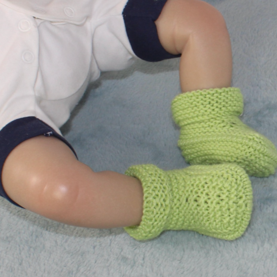 Baby Simple Circular Cuff Booties knitting pattern