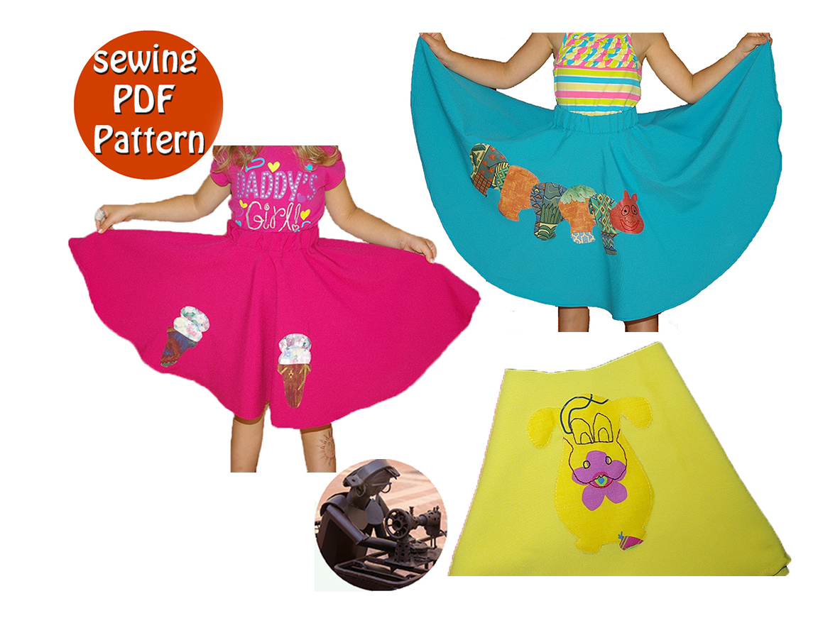 Vintage circle skirt for little girl The age of 0 to12 years