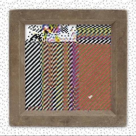 Kreuzstich Stickmuster . GLITCH II . geometrisch abstrakt