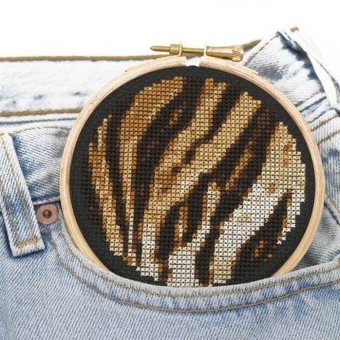 TIGER FELL Kreuzstichvorlage animal print Stickvorlage