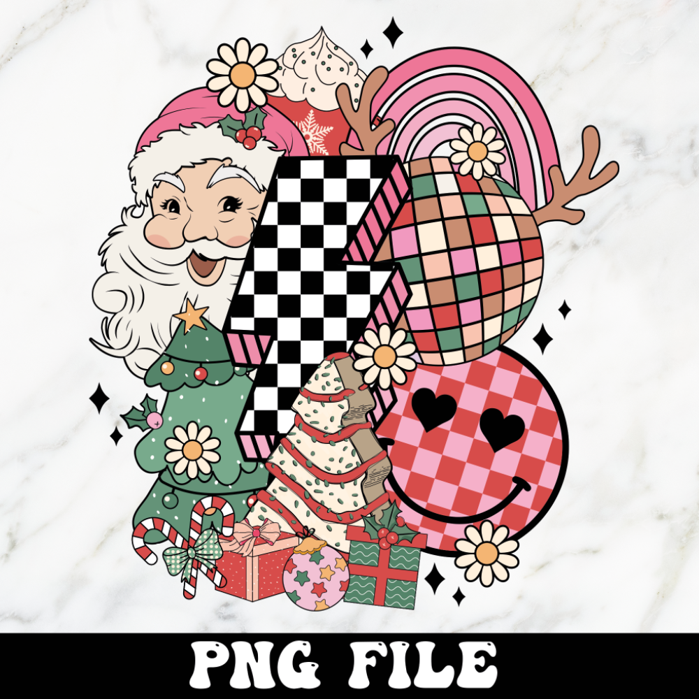 Retro Christmas Ironon Transfer sublimation