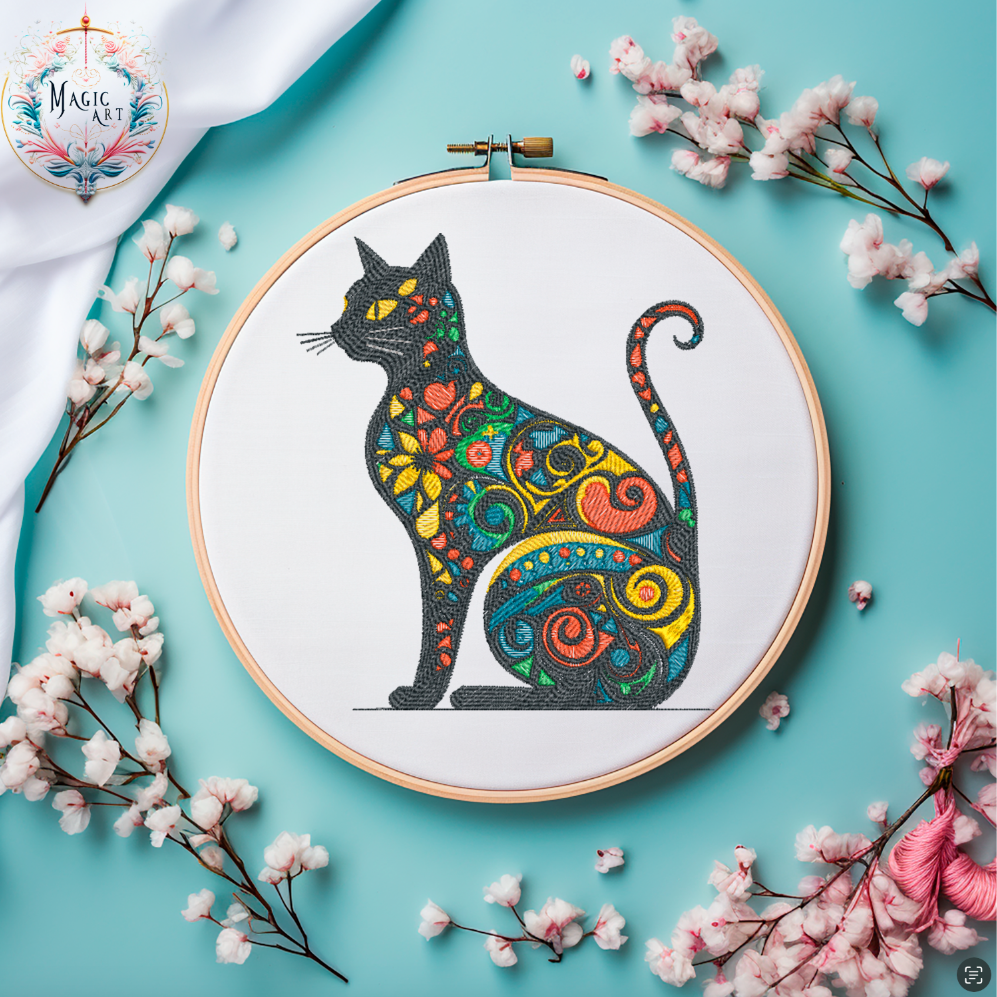 Good Old Friends Traum Ornament - Katze Mit Baum, Filigrane Deko