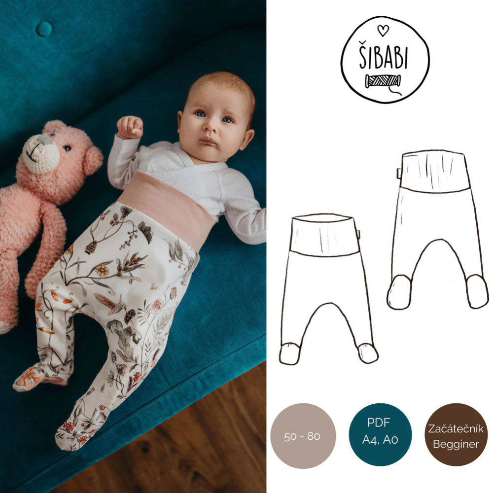 Footed leggings sewing pattern for babies