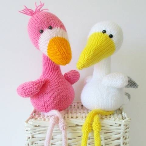 Flamingo and Stork