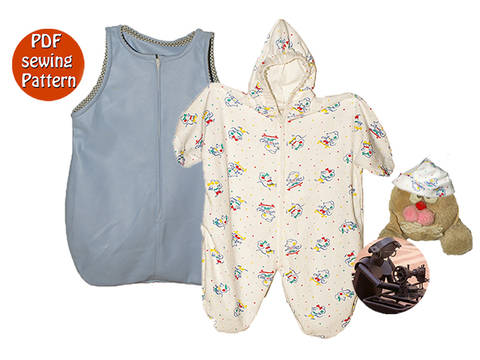 Baby's bunting turbulette & hat 3-24 months, English / french digital PDF sewing pattern