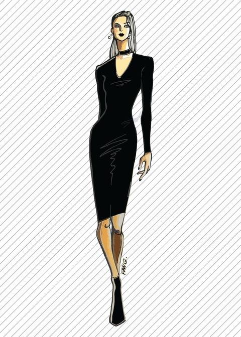 DR303 Bodycon cut-out dress - PDF sewing pattern