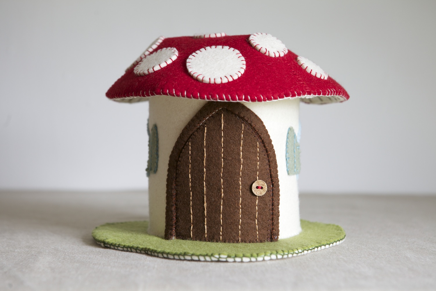 Toadstool Felt House Sewing Pattern and Tutorial