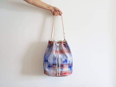 Tasche mit Kordelzug - Bucket Bag