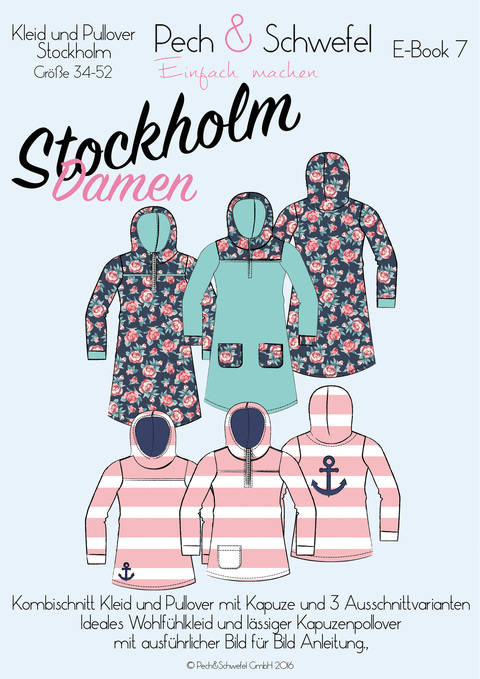 Ebook Kapuzenkleid und -pullover Stockholm für Damen