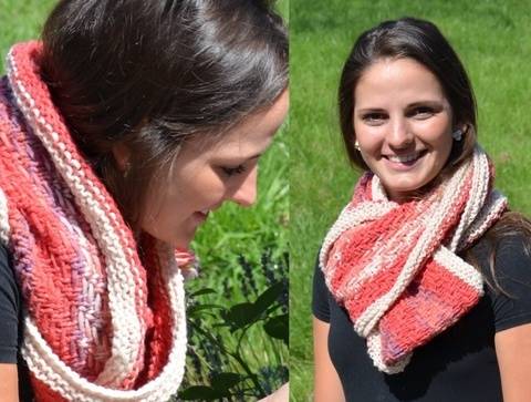 Loop mit Hebemaschen/Spannfäden gestrickt