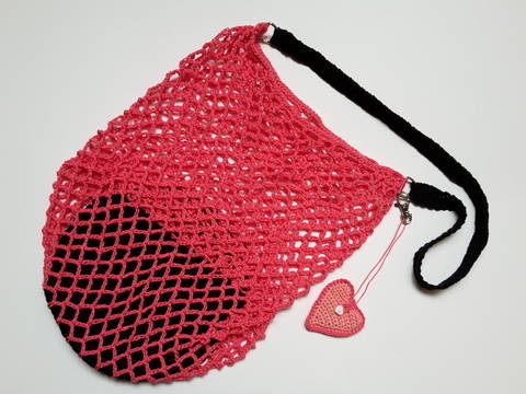Netztasche mit Chip-Etui in Herzform – Häkelanleitung