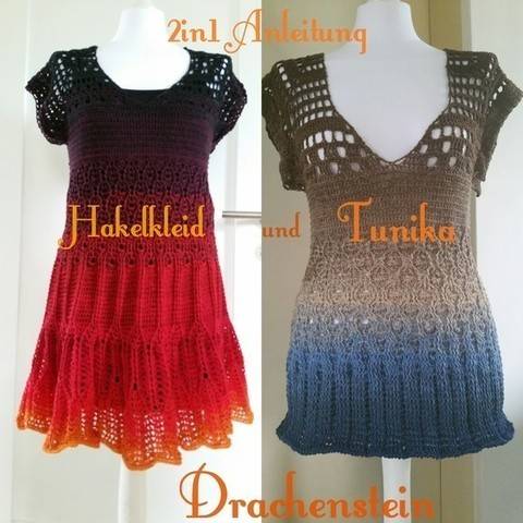 Drachenstein Häkeltunika und Kleid 2in1