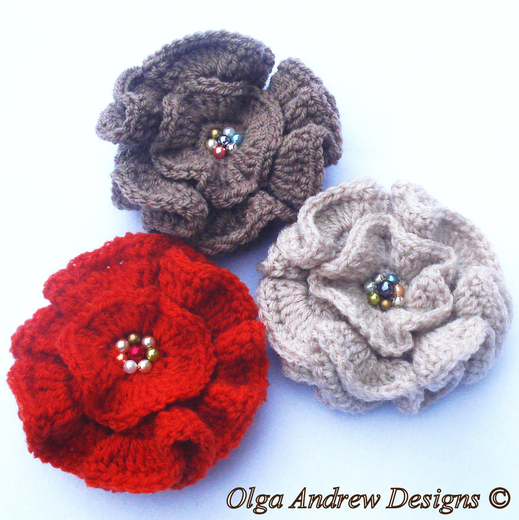 Ruffle flower crochet pattern 004