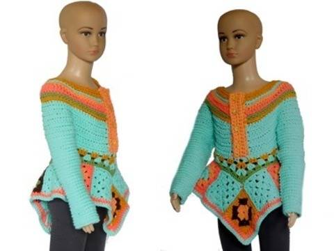 Häkelanleitung, Tunika, bzw Blusenkleid 110/116