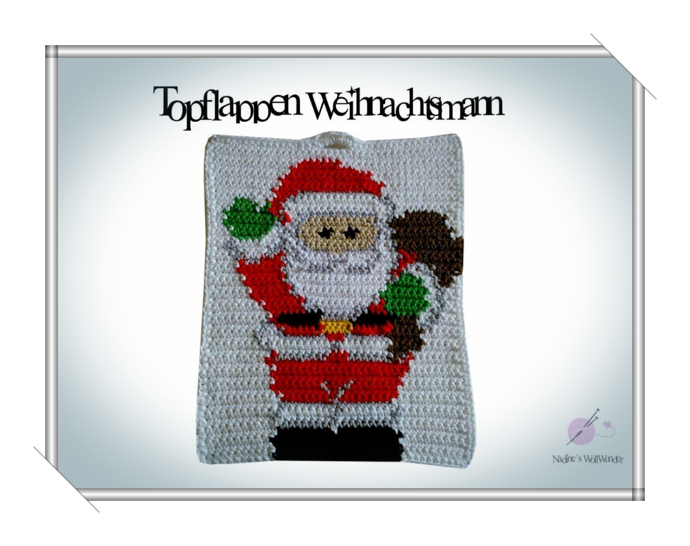 Häkelanleitung: Topflappen Weihnachtsmann