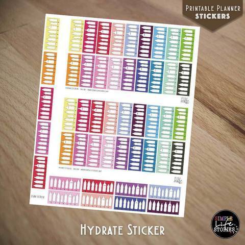 Ausdruckbare Sticker: Hydrate Sticker