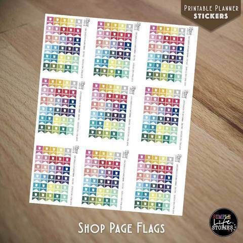 Ausdruckbare Sticker: Shop Page Flags
