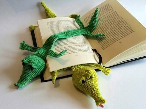 LESEZEICHEN; Hektor das Krokodil - Häkelanleitung