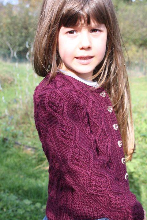 Sophia Cute Cable Cardigan for Girls 4-14 years Sizes 116, 122, 128, 134, 140 (EU) resp. 6, 7, 8, 9, 10 (US)