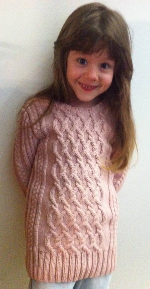 Charmeine Pink Cable Jumper Sweater for Girls 5 years Size 122