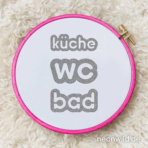 Stickdatei - WC/ Küche/ Bad 3er-Set