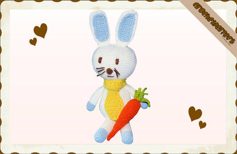 Häkelanleitung (044): Hase mit Karotte