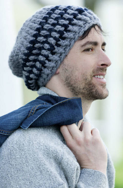 Dicke Beanie mit Zierstreifen Häkelanleitung