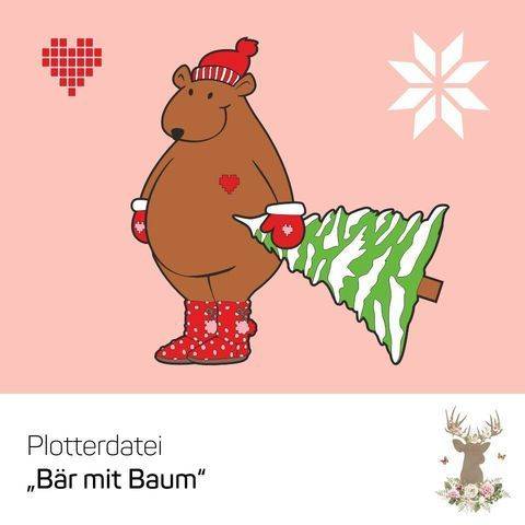 Plotterdatei "Bär mit Baum"