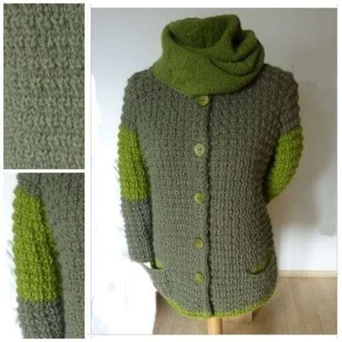 Strickjacke im Waffel-Look, Strickanleitung