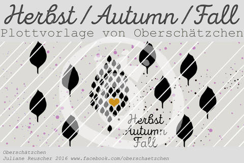 Plotterdatei Plottvorlage Herbst Blätter Herz