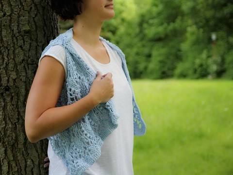 Häkelanleitung Bolero-Weste "wolkenfrei", Gr. XS-XXL