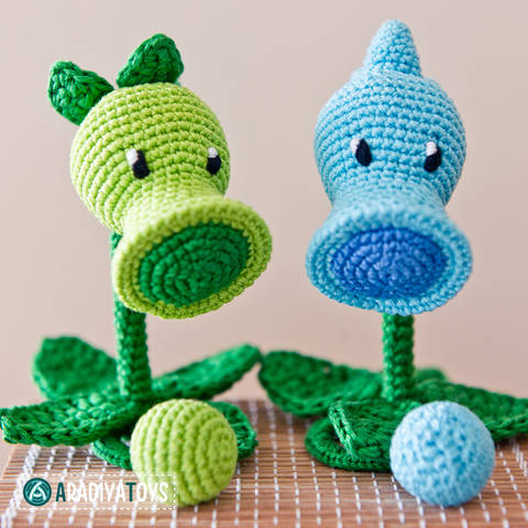 Modèle au crochet de Pisto-pois et Pois geleur de «Plantes vs. Zombies»