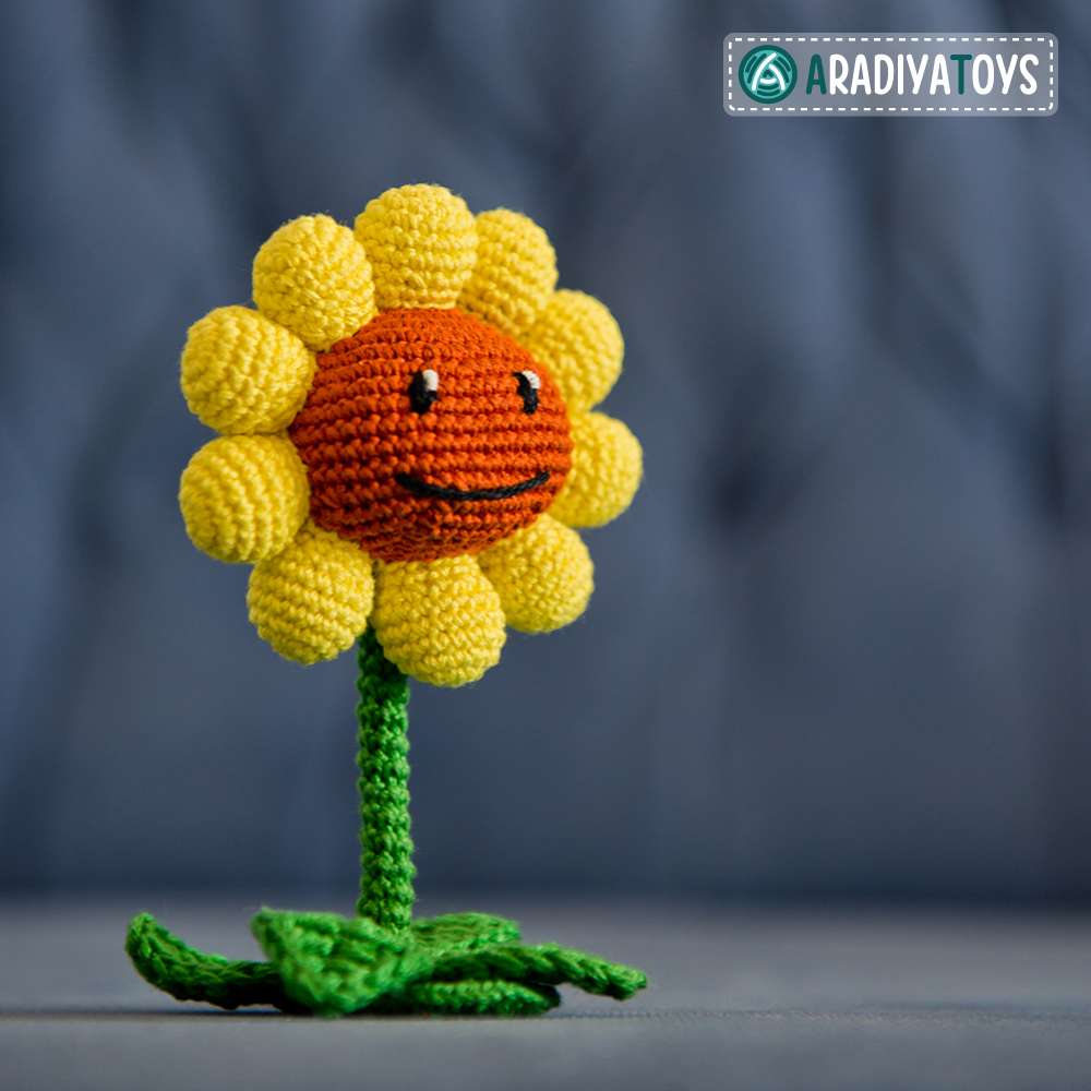 Modèle au crochet de Tournesol de «Plantes vs Zombies»