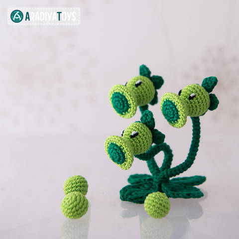 Modèle au crochet de Triple Pisto-pois de «Plantes vs. Zombies»