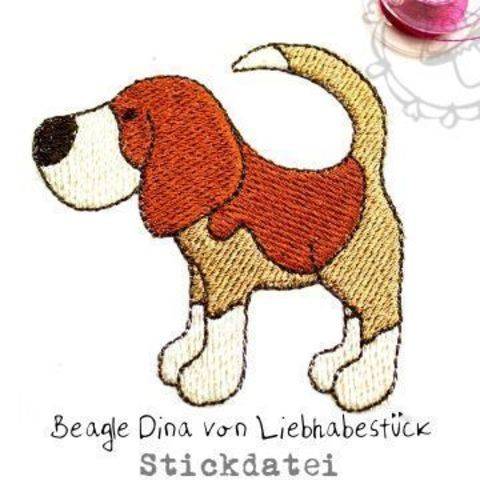 Doodle Stickdatei Beagle Dina