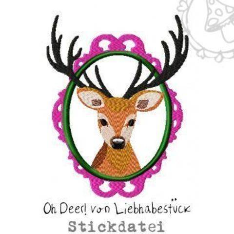 Oh Deer! Stickdatei mit überlagerten Bereichen.