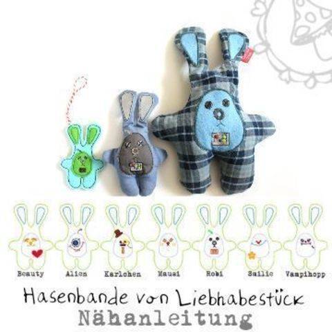 Hasenbande, sehr großes Hasenset für Schlüsselanhänger Plüschhasen und Applikationen