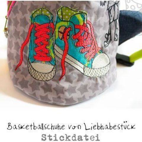 Stickdatei Basketballschuhe in 3 verschiedenen Größen und Versionen