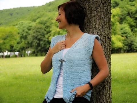 Häkelanleitung Cardigan/Weste "Frühlingsmorgen", Gr. S-XL