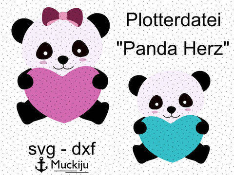 Plotterdatei "Panda Herz"