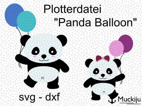 Plotterdatei "Panda Balloons"