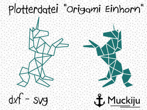 Plotterdatei "Origami Einhorn"